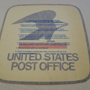 USPS Mail Vehicle - Truck Decal - Vintage - Sign 138 July 1990 - 11" x 11" - New